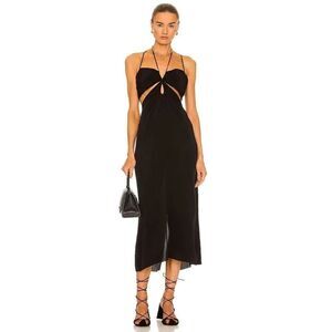 JOHANNA ORTIZ Unapologetically Beautiful Ankle Dress silk in black US6